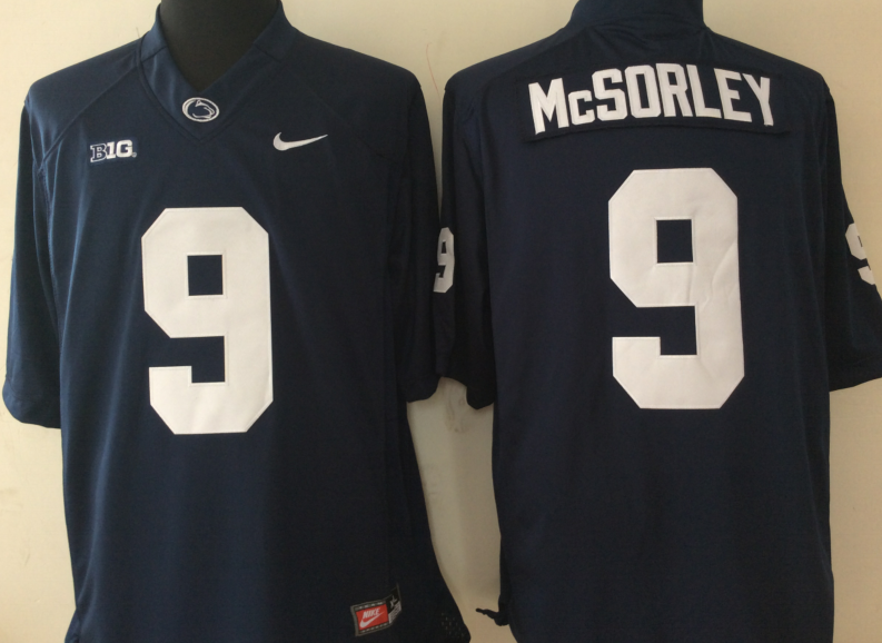 Penn State Nittany Lions 9 Trace McSorley Navy College Football Jersey - Click Image to Close