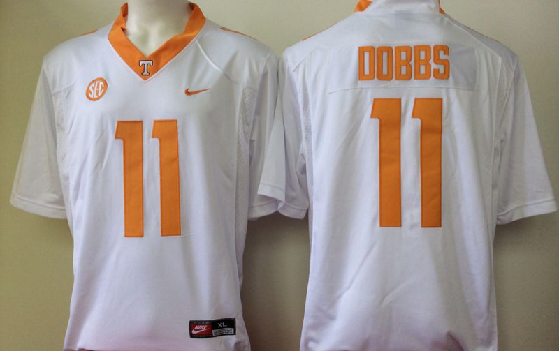 Tennessee Volunteers 11 Joshua Dobbs White College Football Jersey