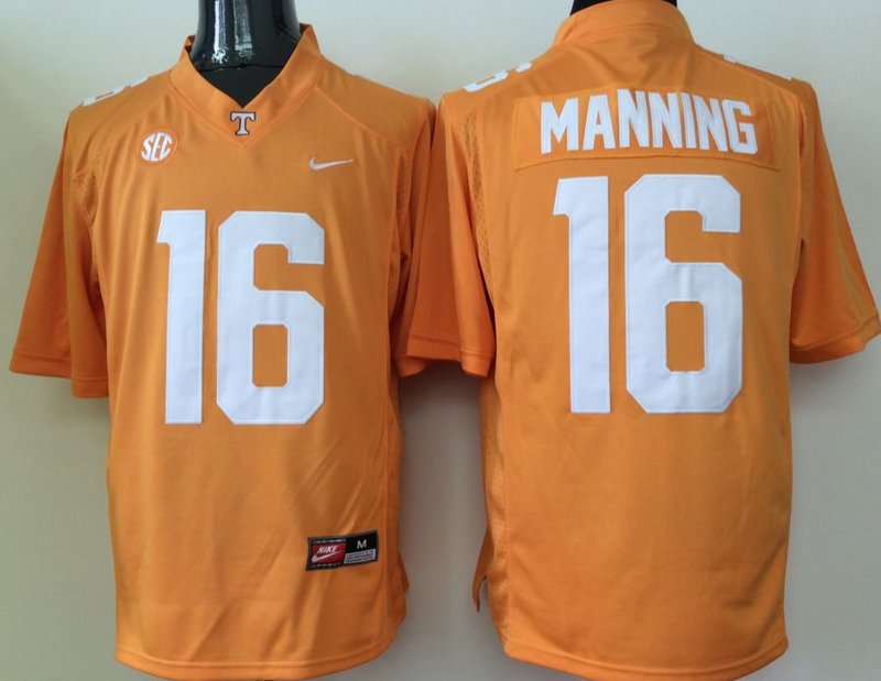 Tennessee Volunteers 16 Peyton Manning Orange College Football Jersey
