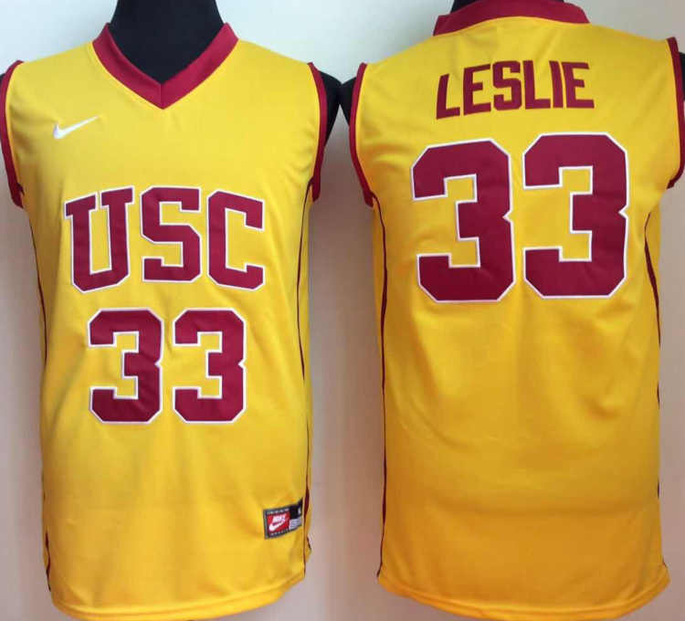 USC Trojans 33 Lisa Leslie Yellow College Basketball Jersey