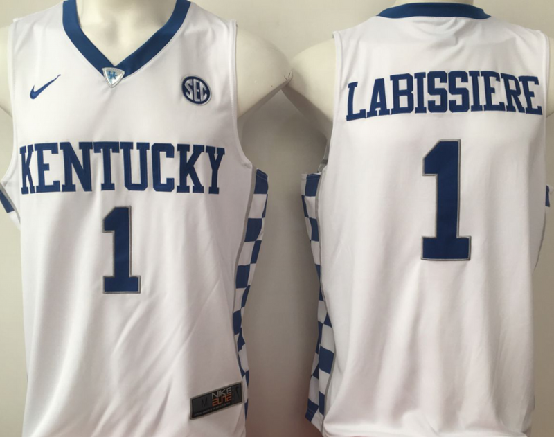 Kentucky Wildcats 1 Skal Labissiere White College Basketball Jersey