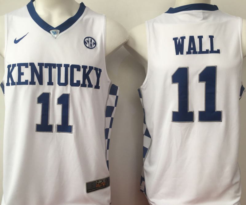 Kentucky Wildcats 11 John Wall White College Basketball Jersey