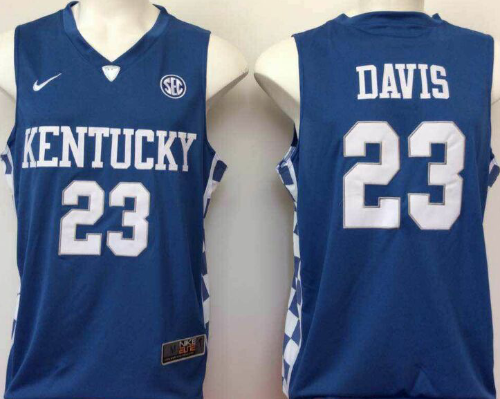 Kentucky Wildcats 23 Anthony Davis Blue College Basketball Jersey