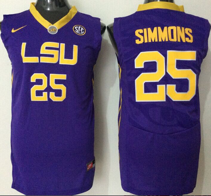 LSU Tigers 25 Ben Simmons Purple College Basketball Jersey LSU Tigers 25 Ben Simmons Purple College Basketball Jersey