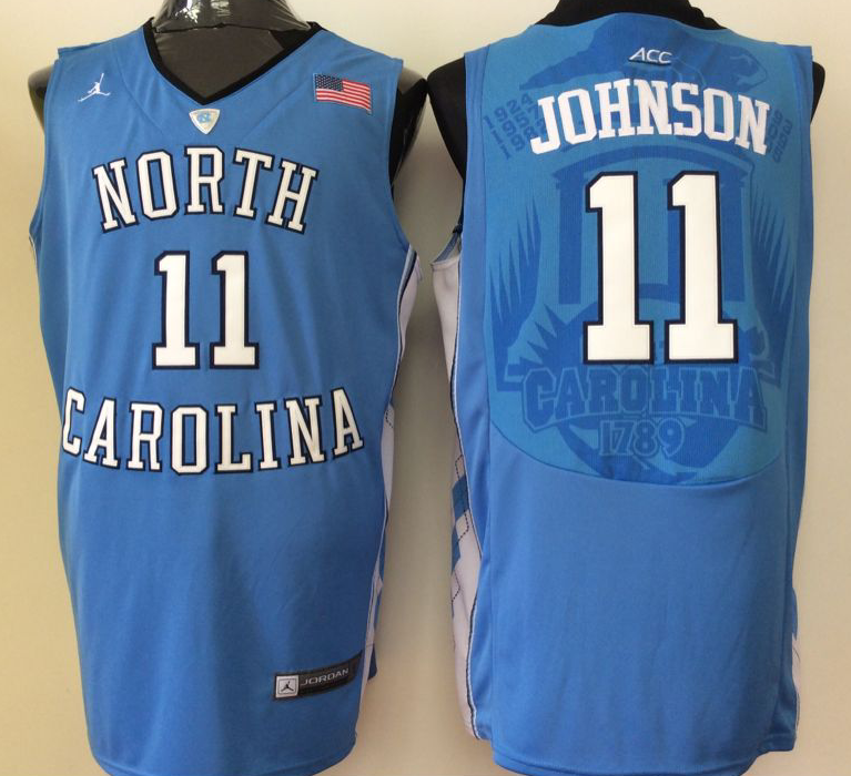 North Carolina Tar Heels 11 Brice Johnson Blue College Basketball Jersey