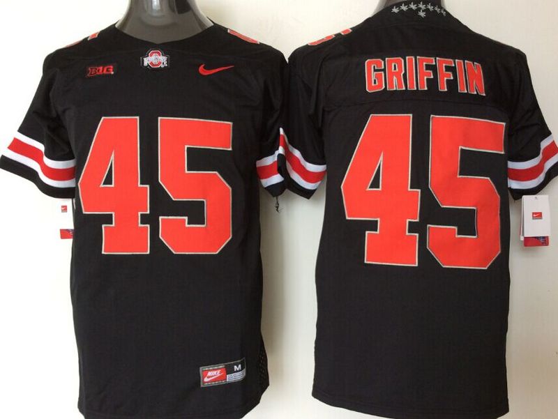 Ohio State Buckeyes 45 Archie Griffin Black College Football Jersey