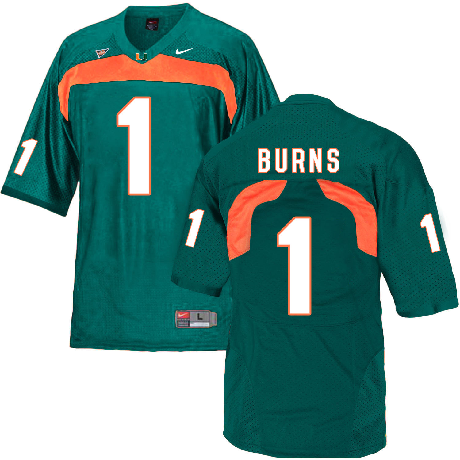 Miami Hurricanes 1 Artie Burns Green College Football Jersey