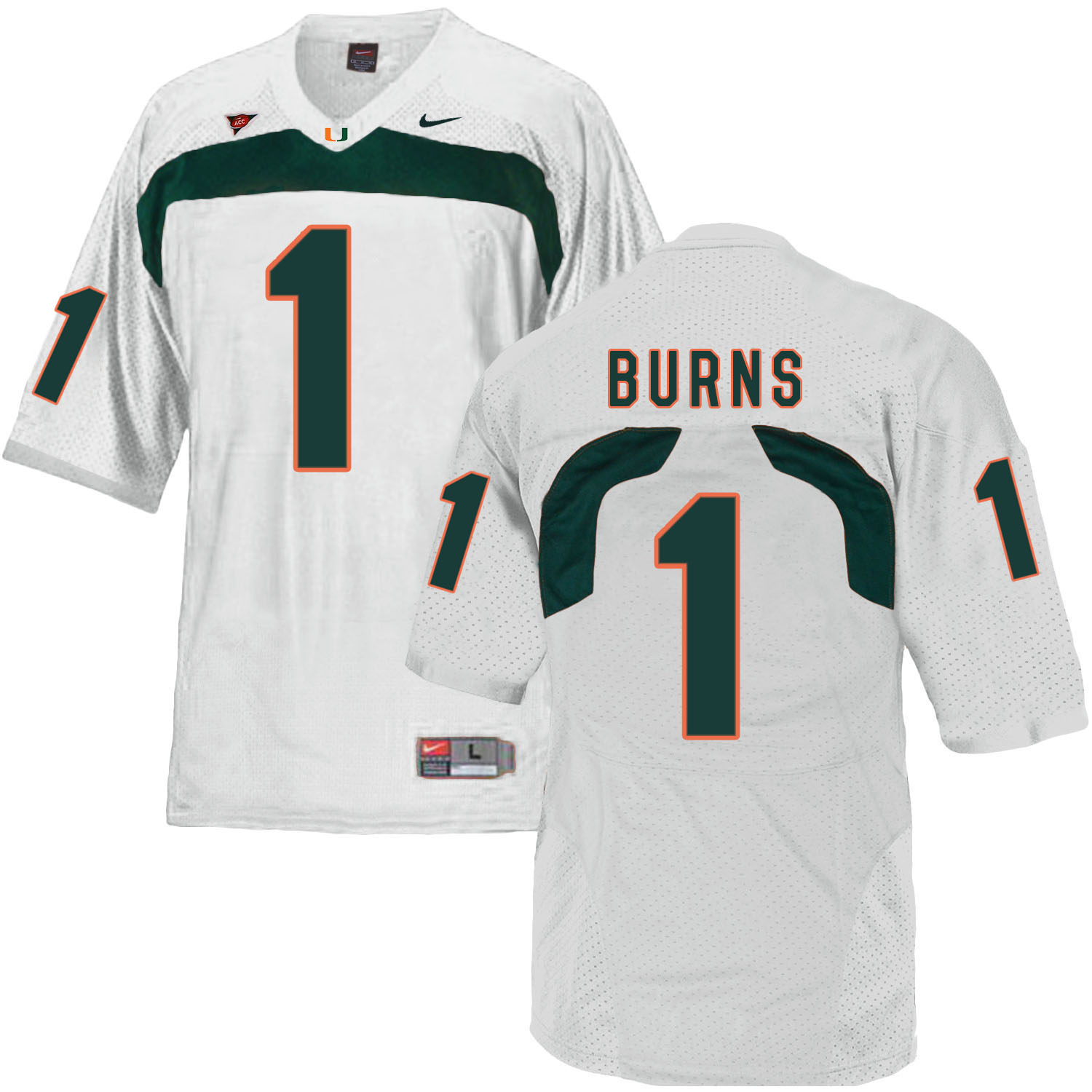 Miami Hurricanes 1 Artie Burns White College Football Jersey