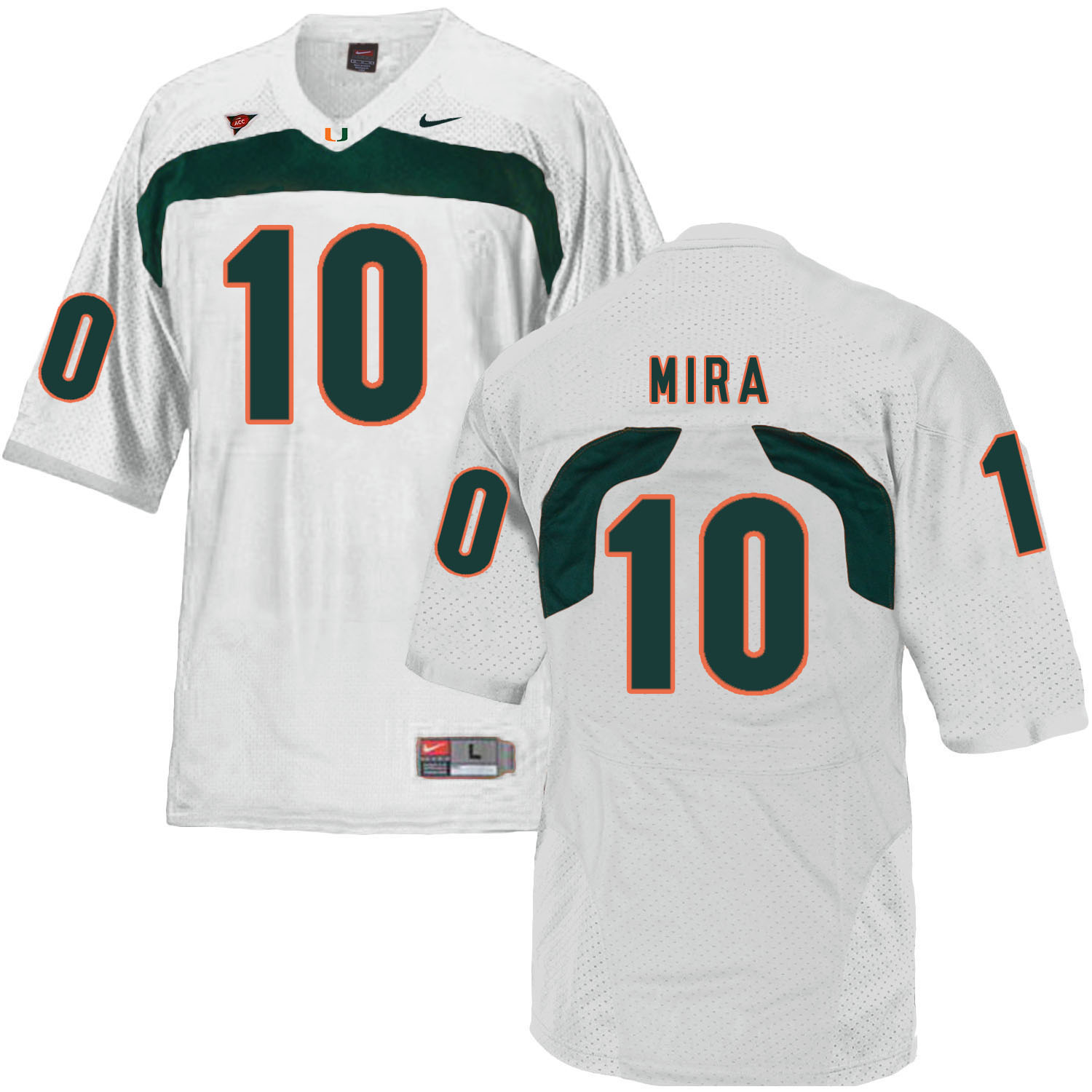 Miami Hurricanes 10 George Mira White College Football Jersey