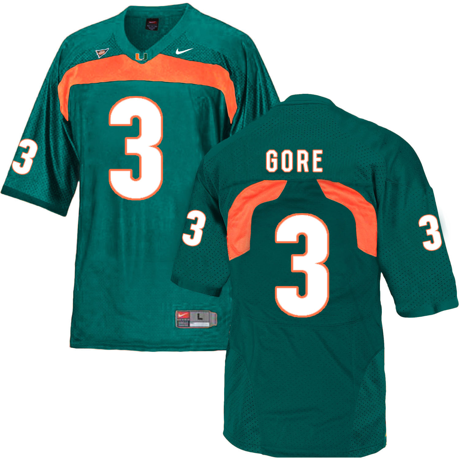 Miami Hurricanes 3 Frank Gore Green College Football Jersey