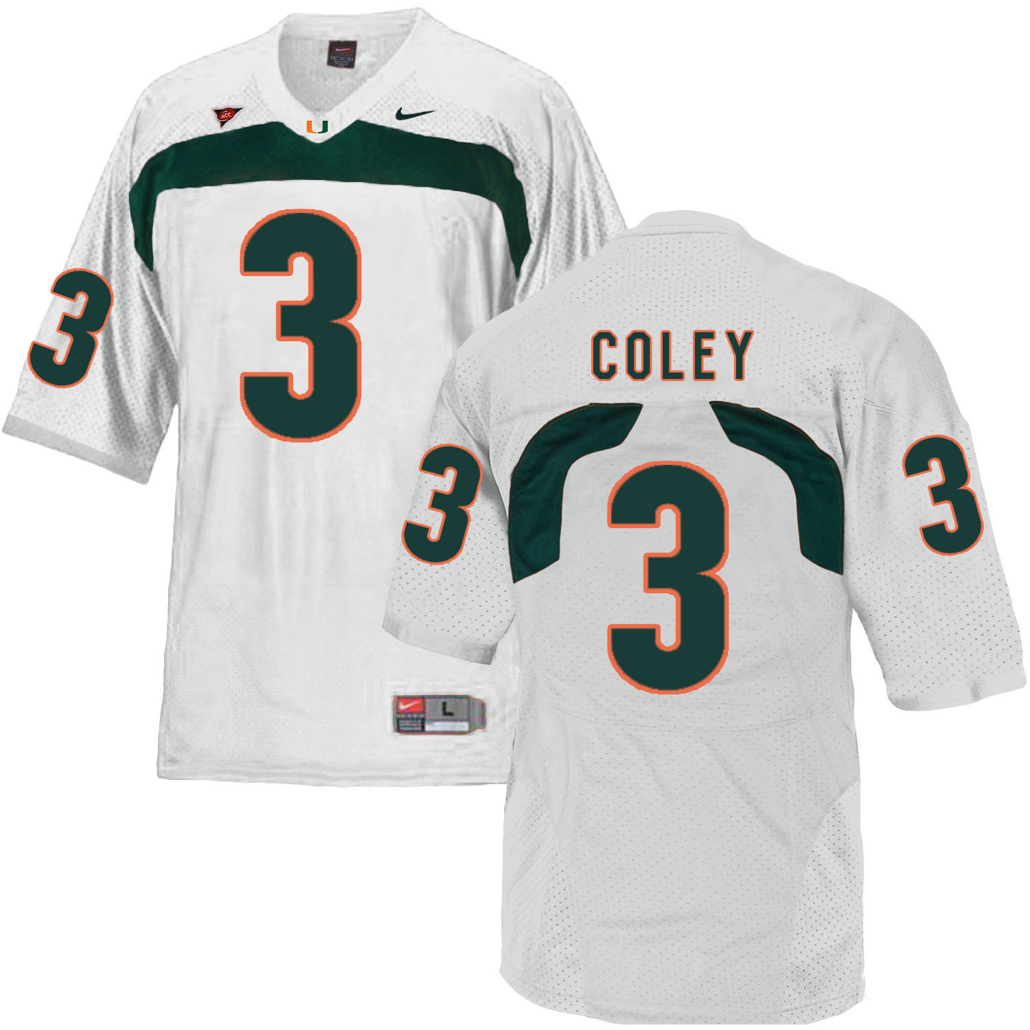 Miami Hurricanes 3 Stacy Coley White College Football Jersey
