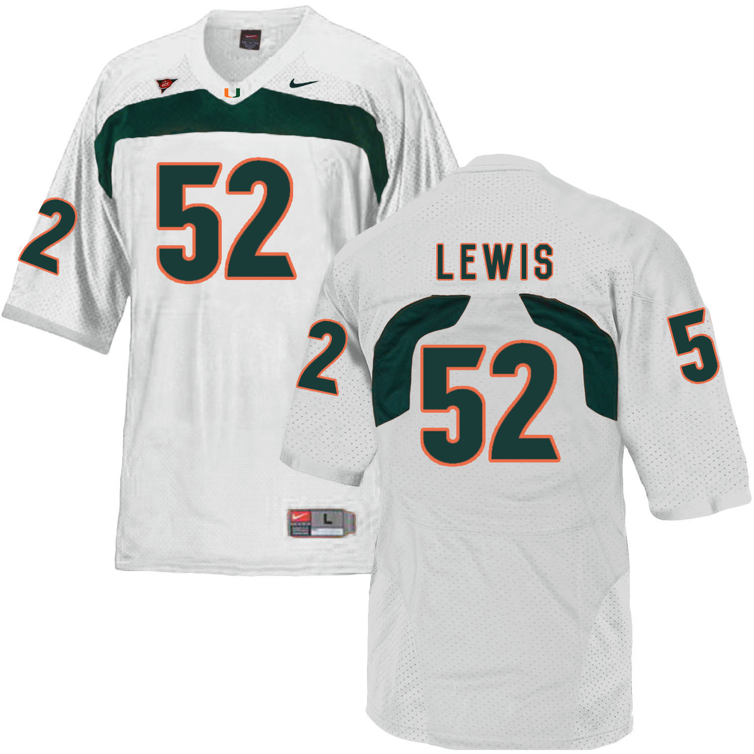 Miami Hurricanes 52 Ray Lewis White College Football Jersey