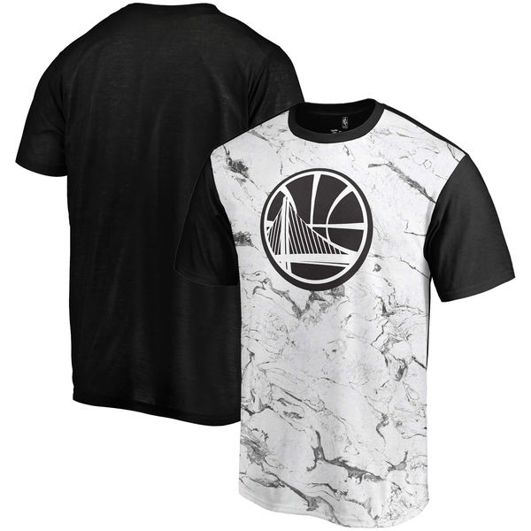 Golden State Warriors Marble Sublimated T Shirt White Black