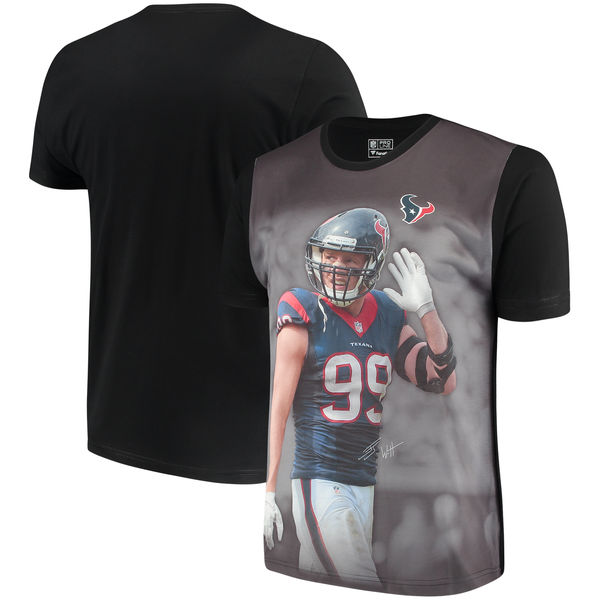 Houston Texans J.J. Watt NFL Pro Line by Fanatics Branded NFL Player Sublimated Graphic T Shirt Black - Click Image to Close