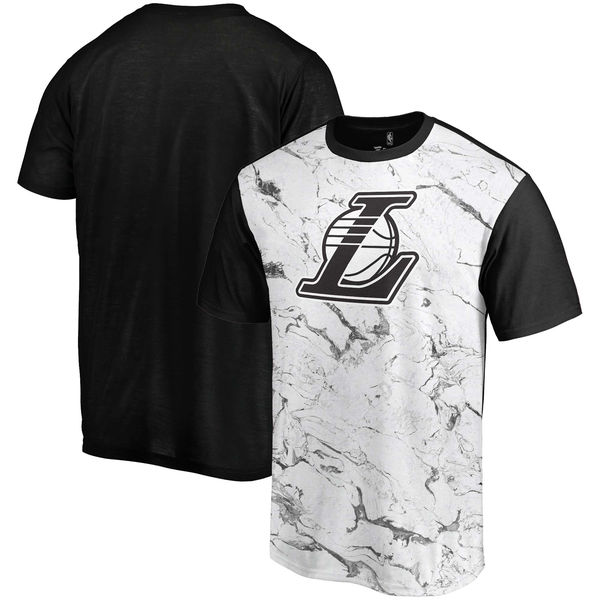 Los Angeles Lakers Marble Sublimated T Shirt White Black