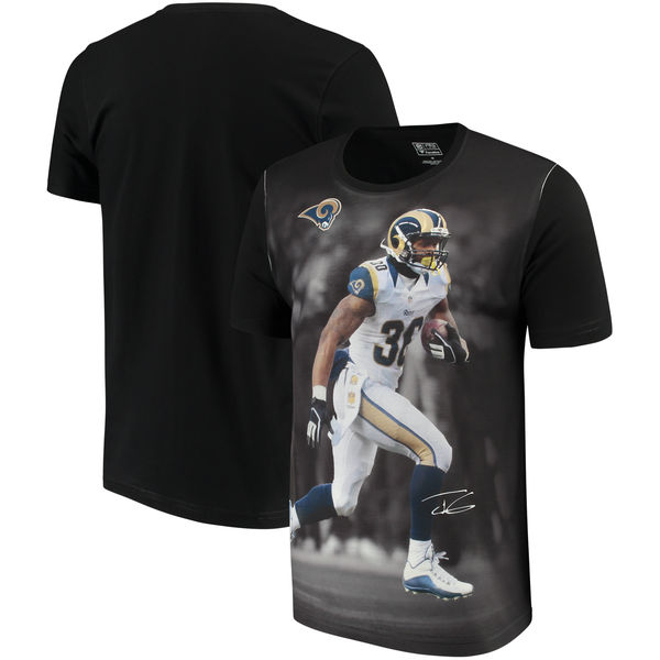 Los Angeles Rams Todd Gurley II NFL Pro Line by Fanatics Branded NFL Player Sublimated Graphic T Shirt Black
