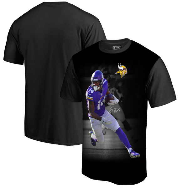 Minnesota Vikings Stefon Diggs NFL Pro Line by Fanatics Branded NFL Player Sublimated Graphic T Shirt Black