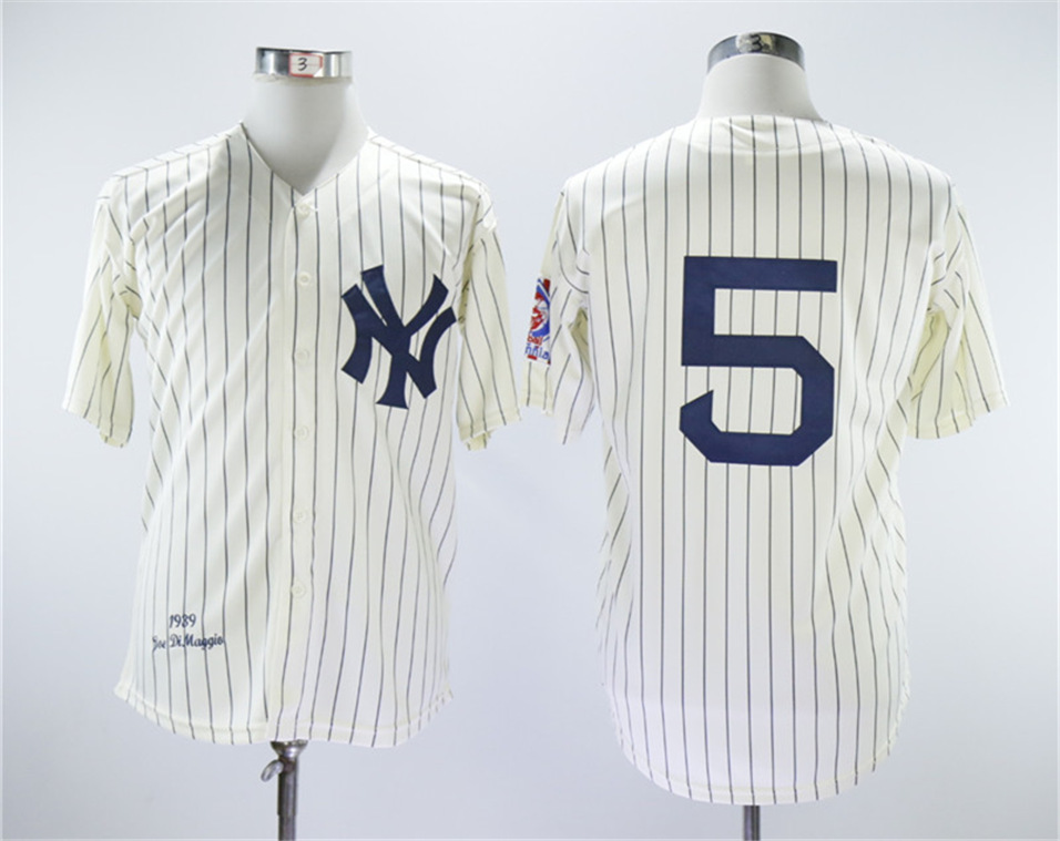 Yankees 5 Joe Dimaggio Cream 1939 Throwback Jersey