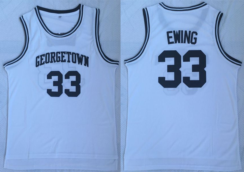 Georgetown University 33 Patrick Ewing White College Basketball Jersey Georgetown University 33 Patrick Ewing White College Basketball Jersey