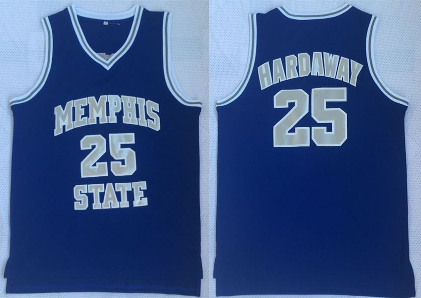 Memphis Tigers 25 Penny Hardaway Blue College Basketball Jersey