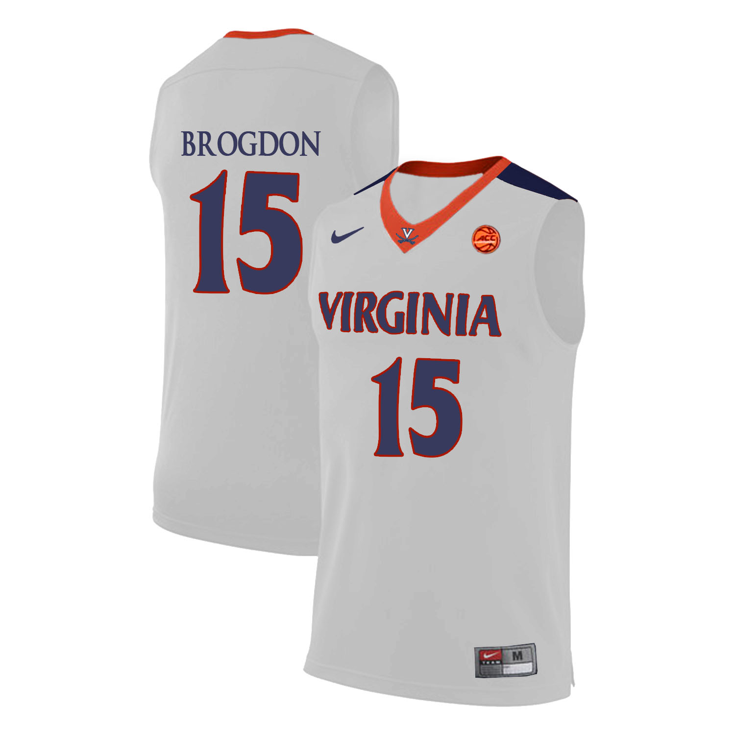 Virginia Cavaliers 15 Malcolm Brogdon White College Basketball Jersey