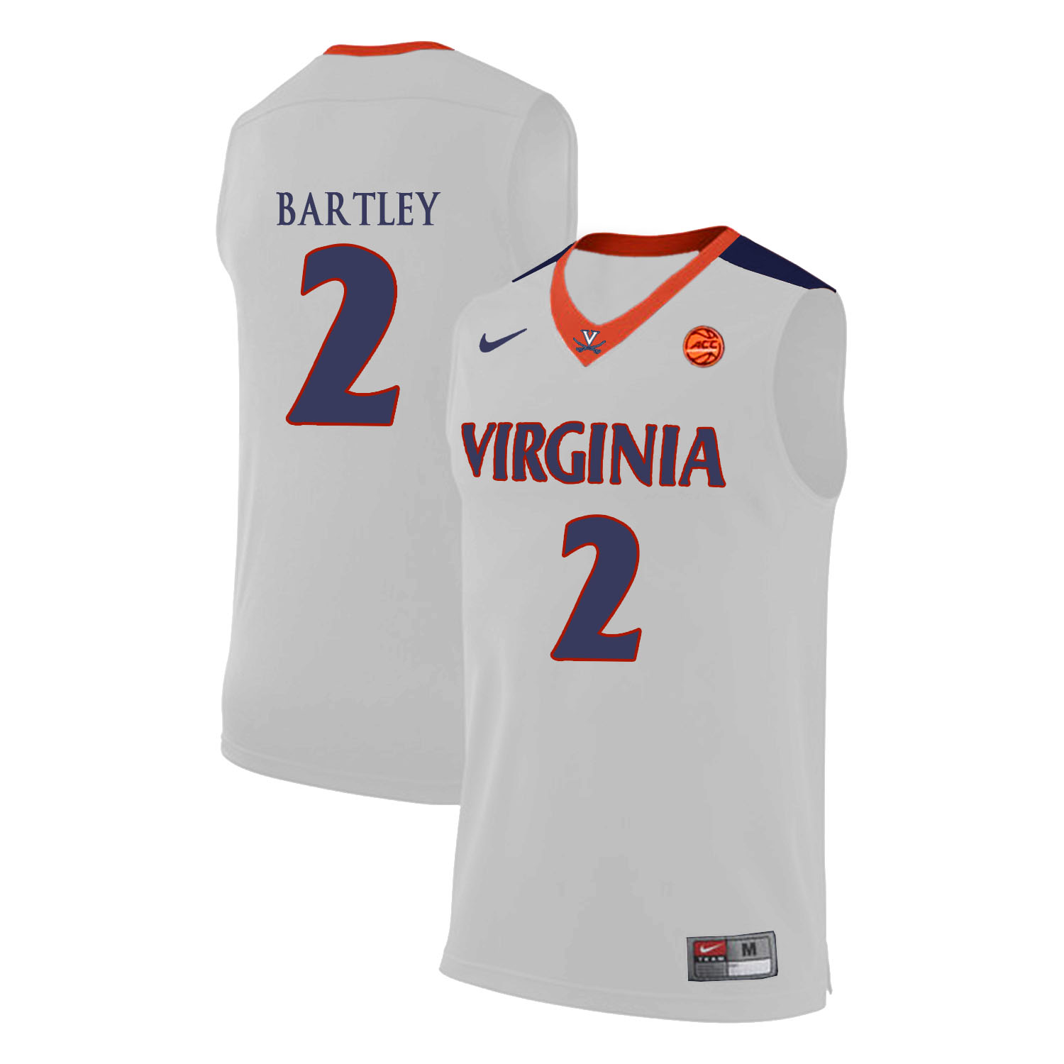 Virginia Cavaliers 2 Justice Bartley White College Basketball Jersey