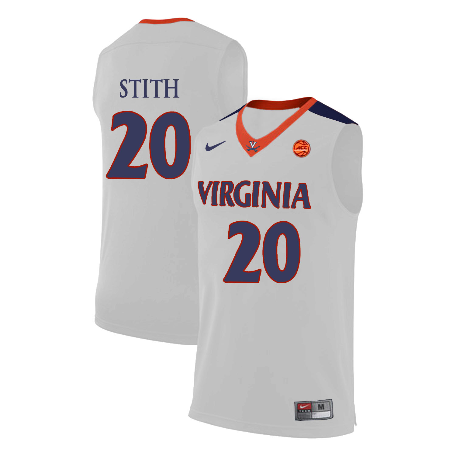 Virginia Cavaliers 20 Bryant Stith White College Basketball Jersey