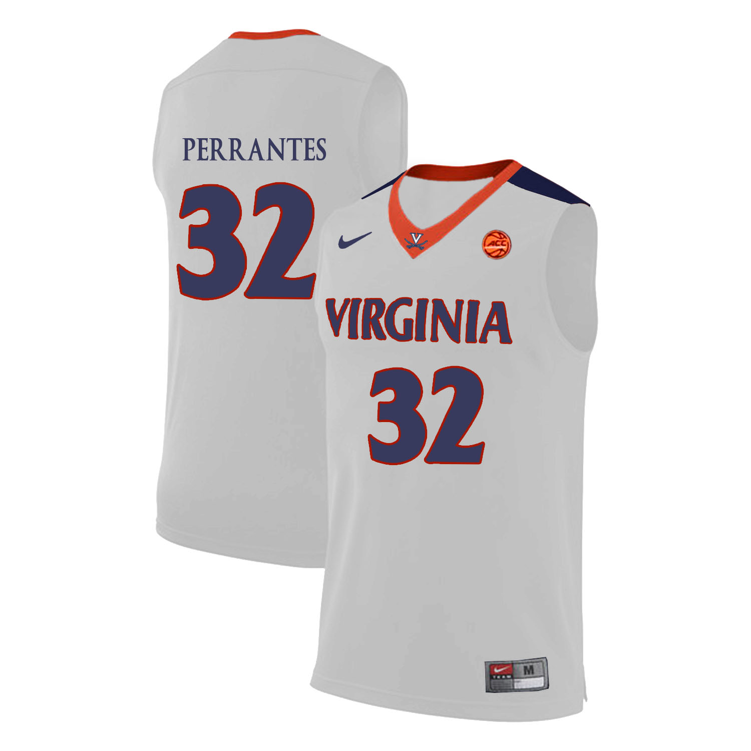Virginia Cavaliers 32 London Perrantes White College Basketball Jersey
