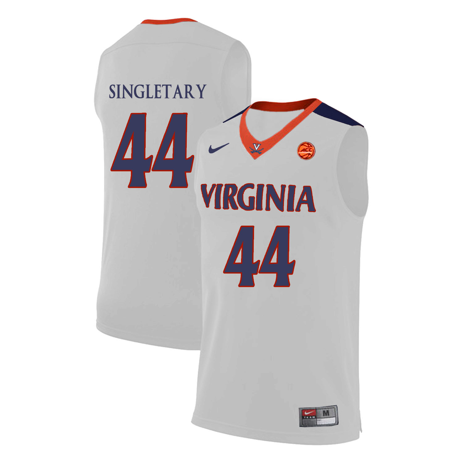 Virginia Cavaliers 44 Sean Singletary White College Basketball Jersey