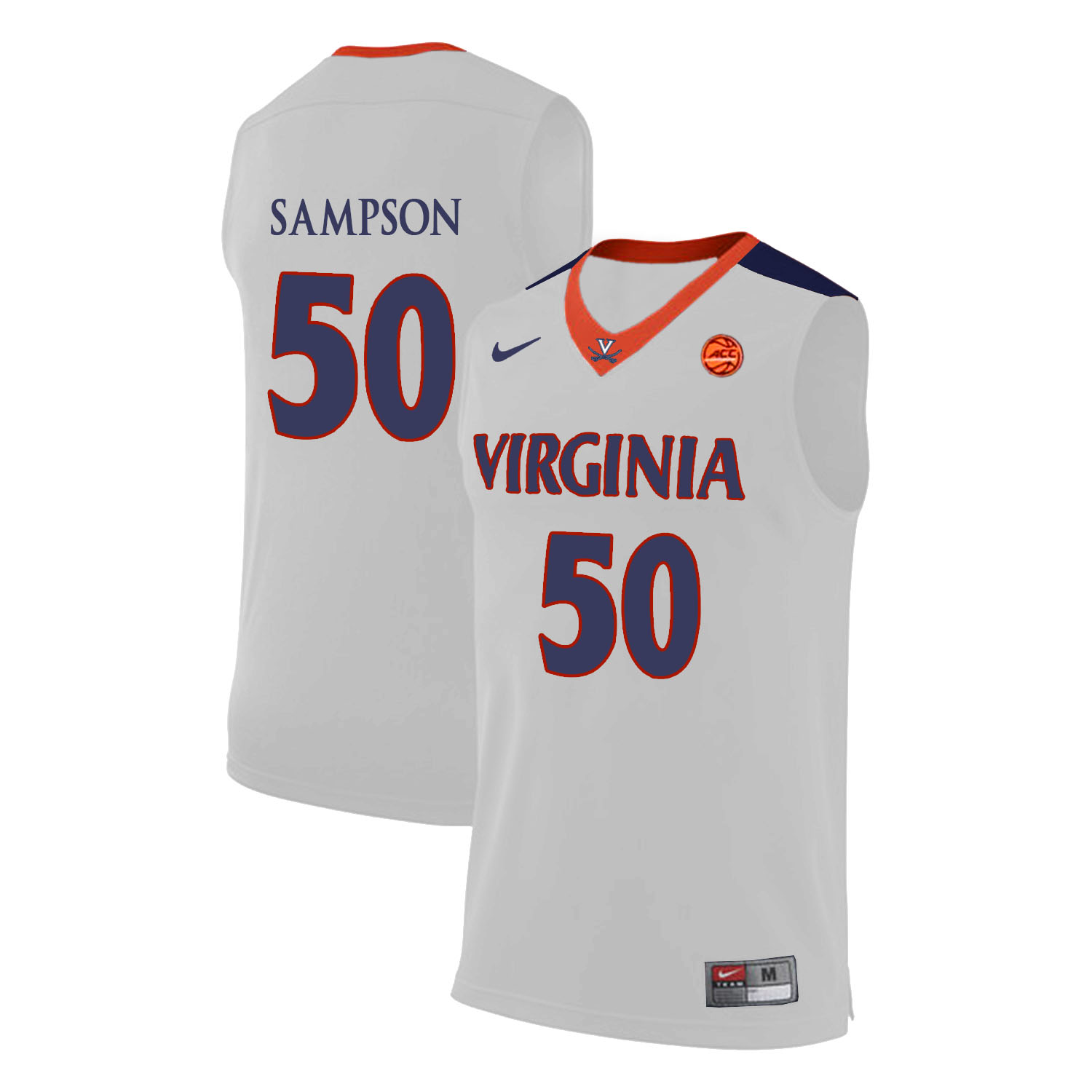 Virginia Cavaliers 50 Ralph Sampson White College Basketball Jersey