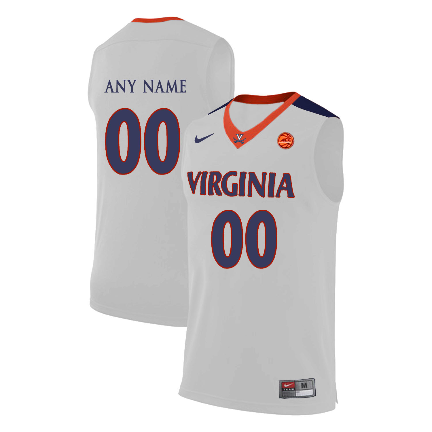Virginia Cavaliers White Men's Customized College Basketball Jersey