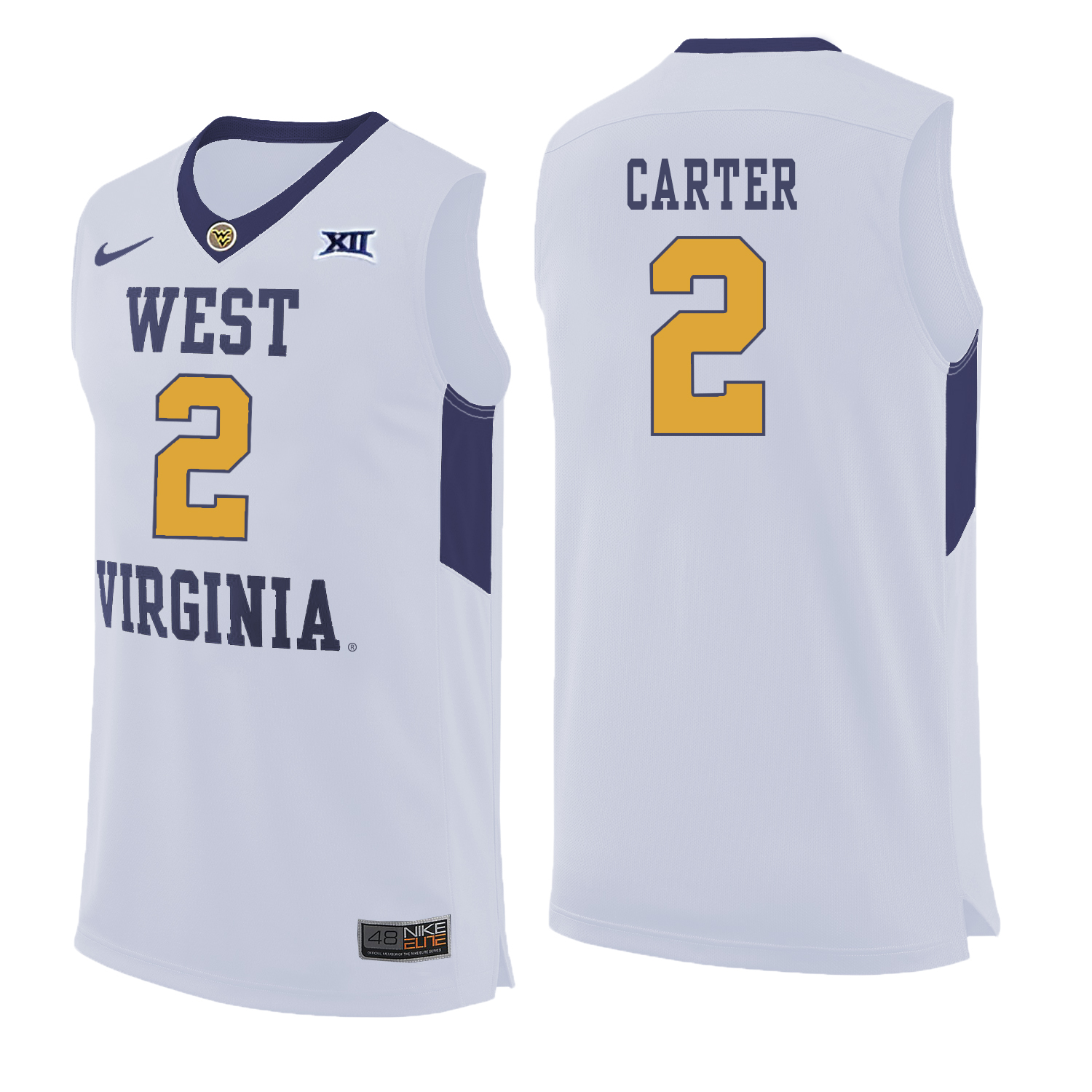 West Virginia Mountaineers 2 Jevon Carter White College Basketball Jersey