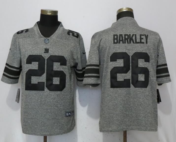 Nike Giants 26 Saquon Barkley Gray Gridiron Gray Limited Jersey
