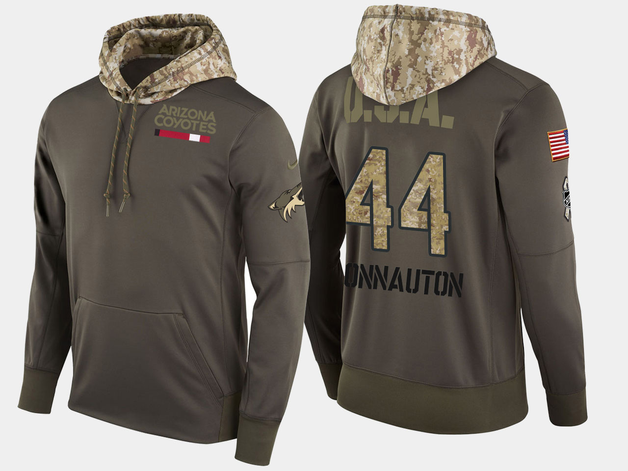 Nike Coyotes 44 Kevin Connauton Olive Salute To Service Pullover Hoodie