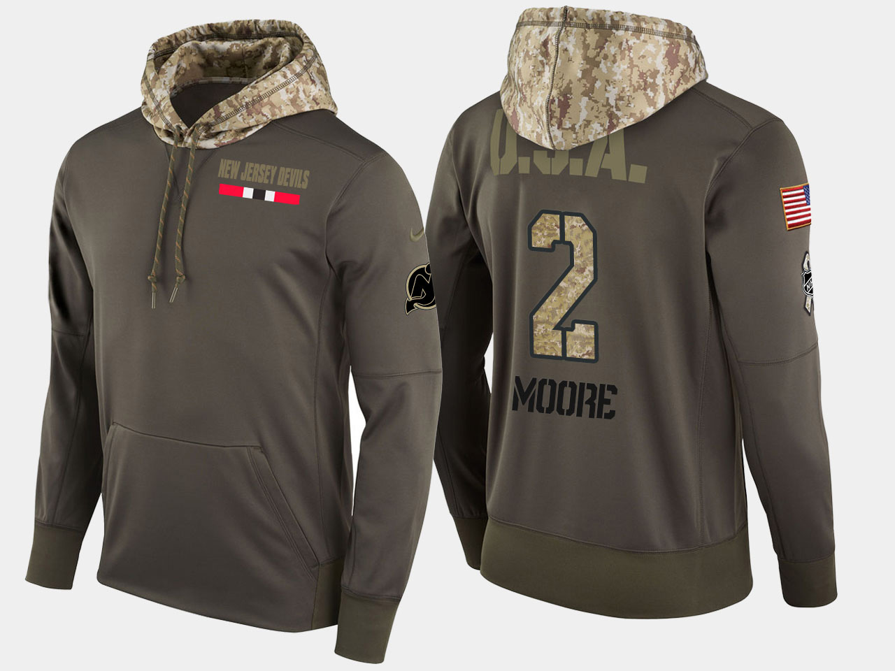 Nike Devils 2 John Moore Olive Salute To Service Pullover Hoodie