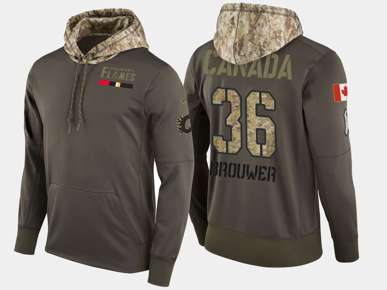 Nike Flames 36 Troy Brouwer Olive Salute To Service Pullover Hoodie