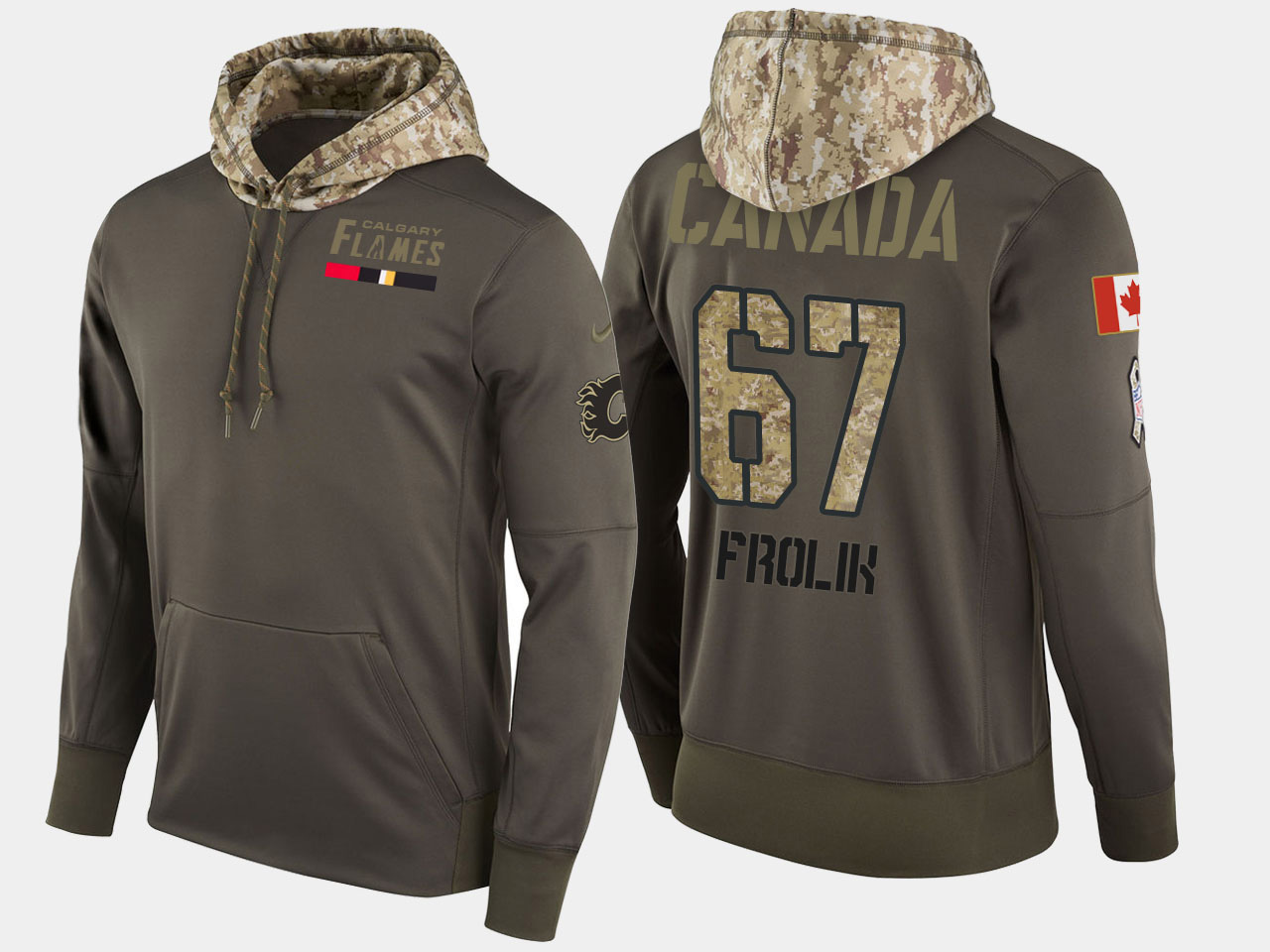 Nike Flames 67 Michael Frolik Olive Salute To Service Pullover Hoodie