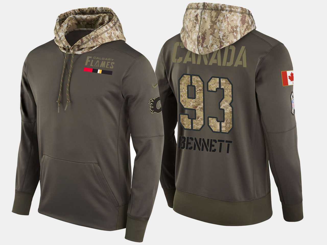 Nike Flames 93 Sam Bennett Olive Salute To Service Pullover Hoodie