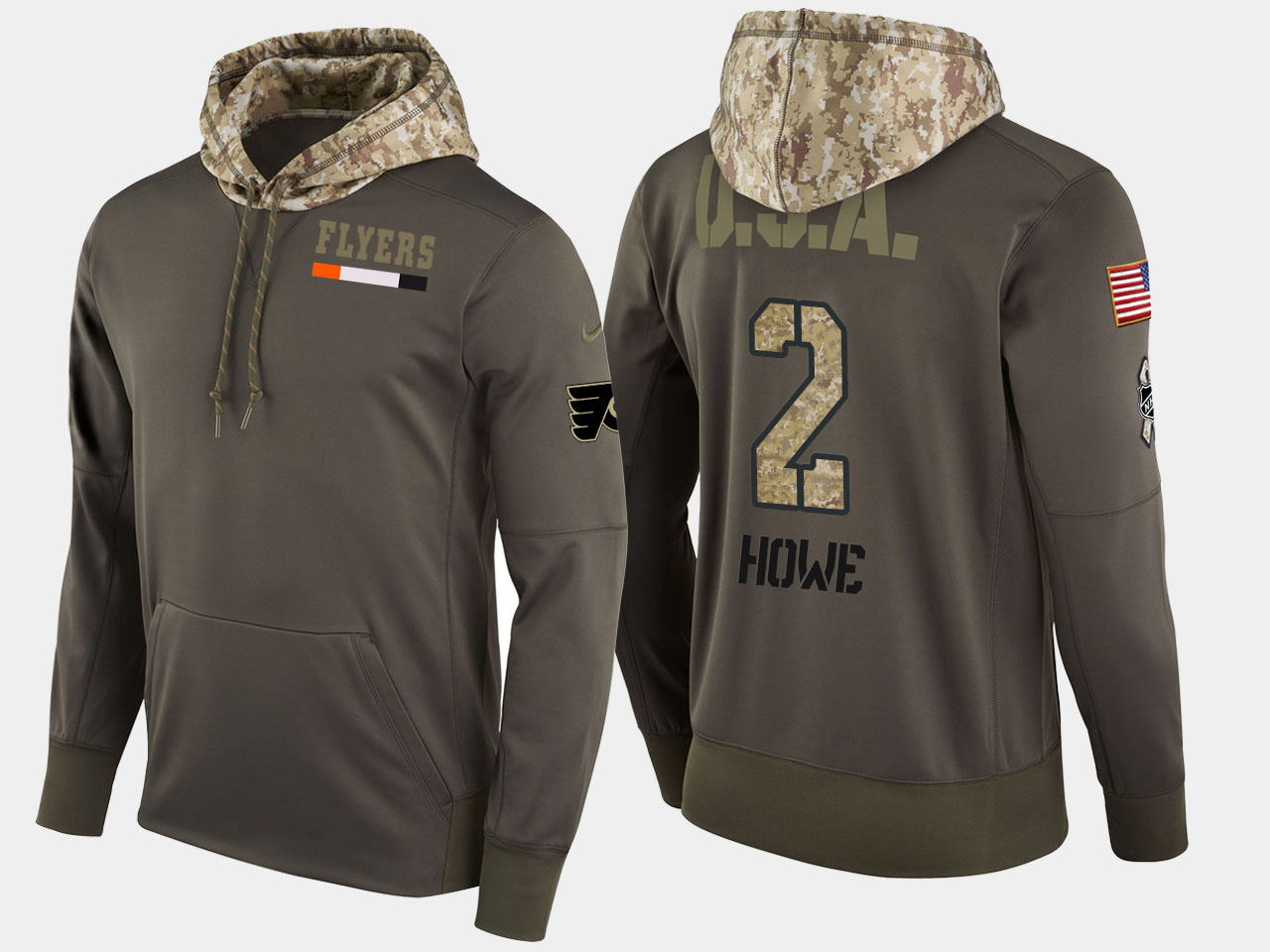Nike Flyers 2 Mark Howe Retired Olive Salute To Service Pullover Hoodie