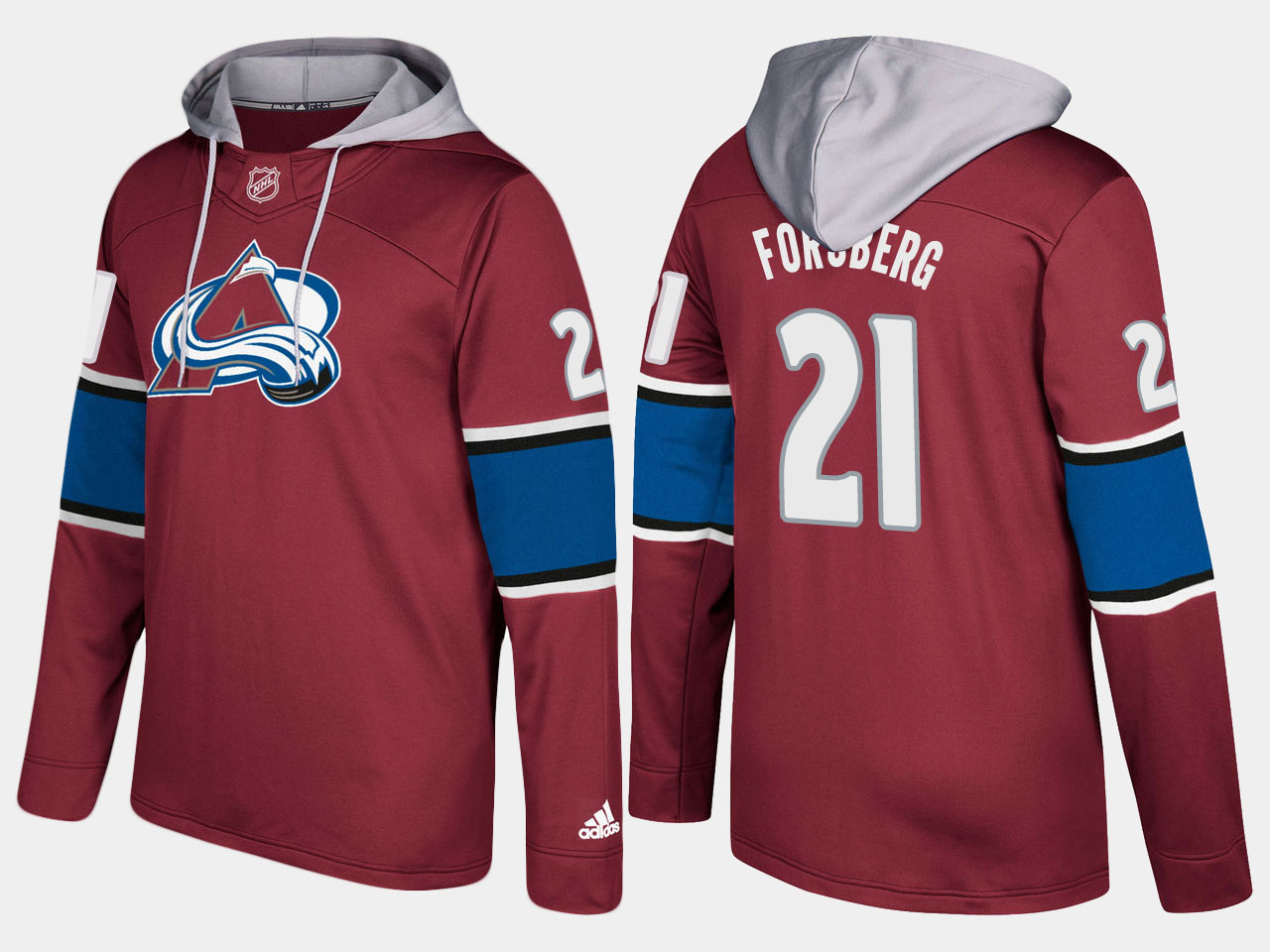 Nike Avalanche 21 Peter Forsberg Retired Burgundy Name And Number Hoodie