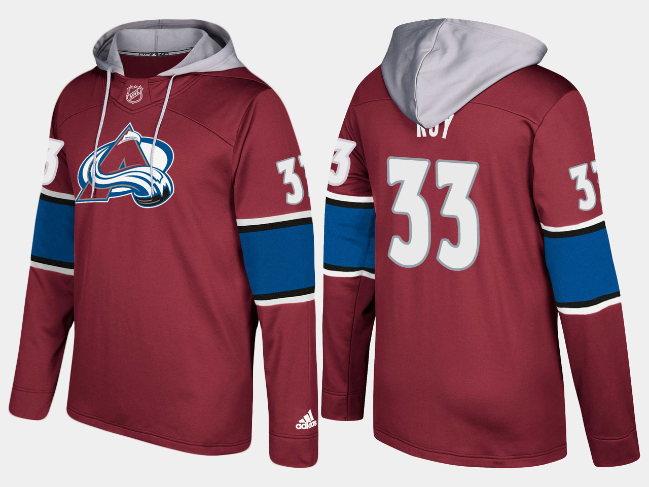 Nike Avalanche 33 Patrick Roy Retired Burgundy Name And Number Hoodie - Click Image to Close