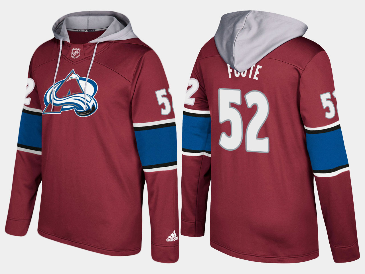 Nike Avalanche 52 Adam Foote Retired Burgundy Name And Number Hoodie