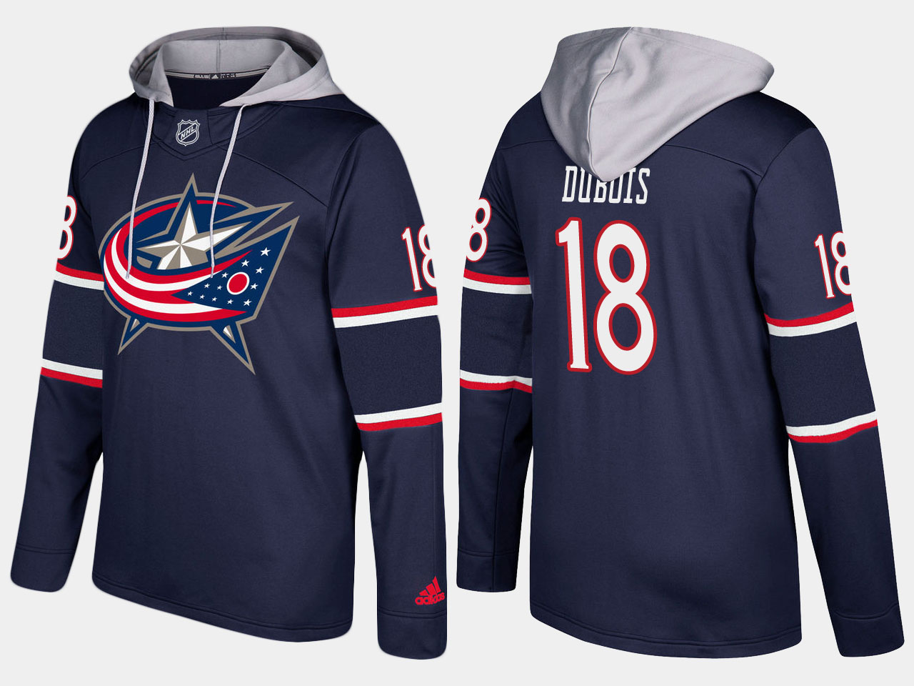Nike Blue Jackets 18 Pierre Luc Dubois Name And Number Navy Hoodie