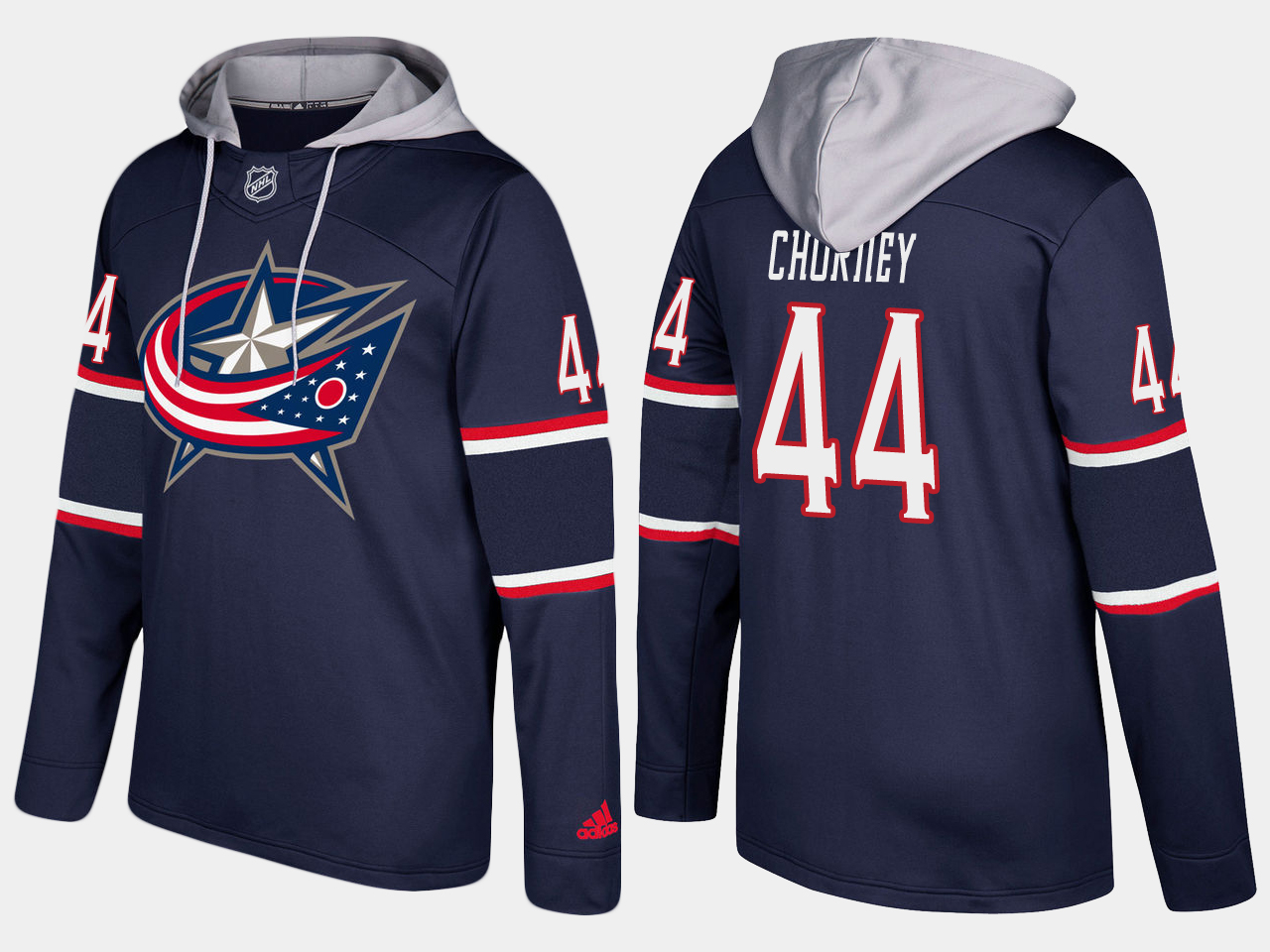 Nike Blue Jackets 44 Taylor Chorney Name And Number Navy Hoodie