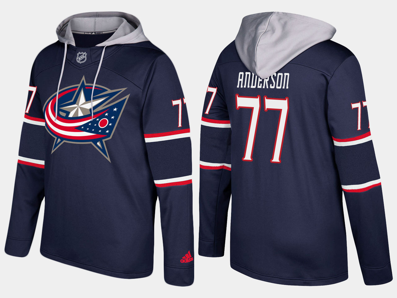Nike Blue Jackets 77 Josh Anderson Name And Number Navy Hoodie