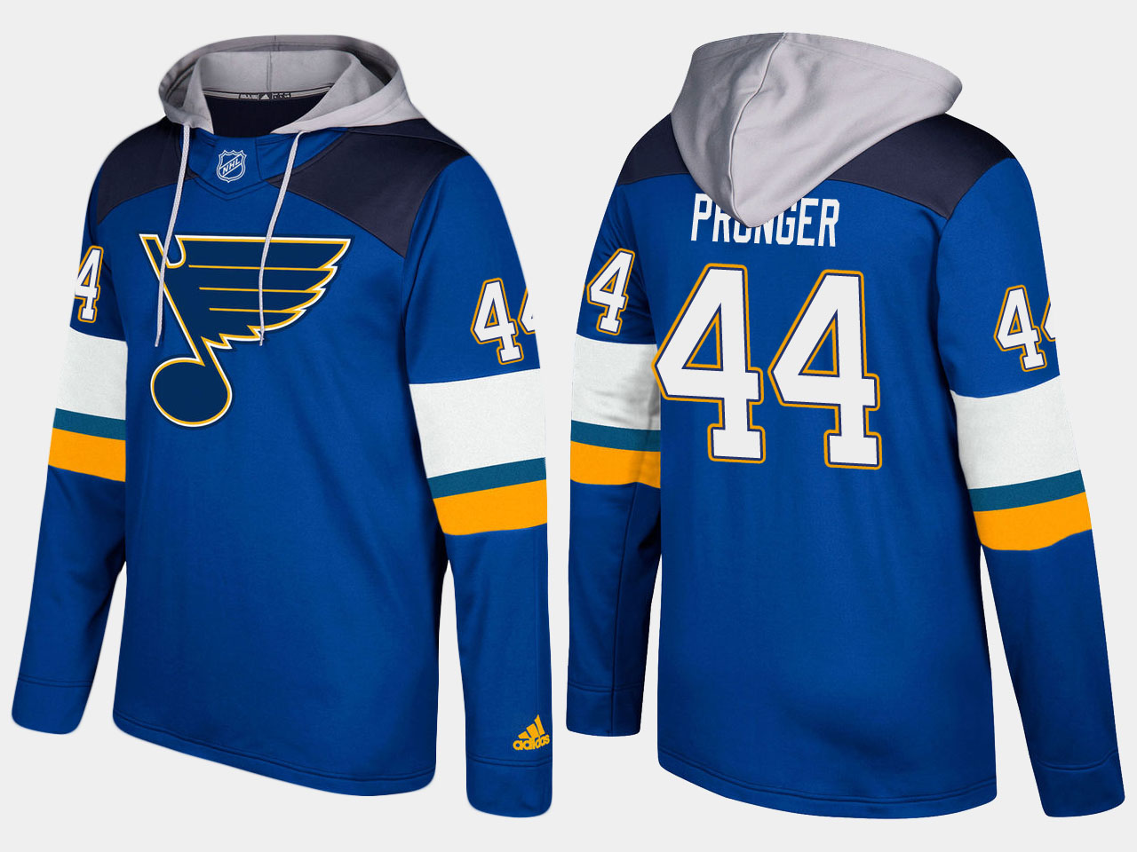 Nike Blues 44 Chris Pronger Retired Blue Name And Number Hoodie