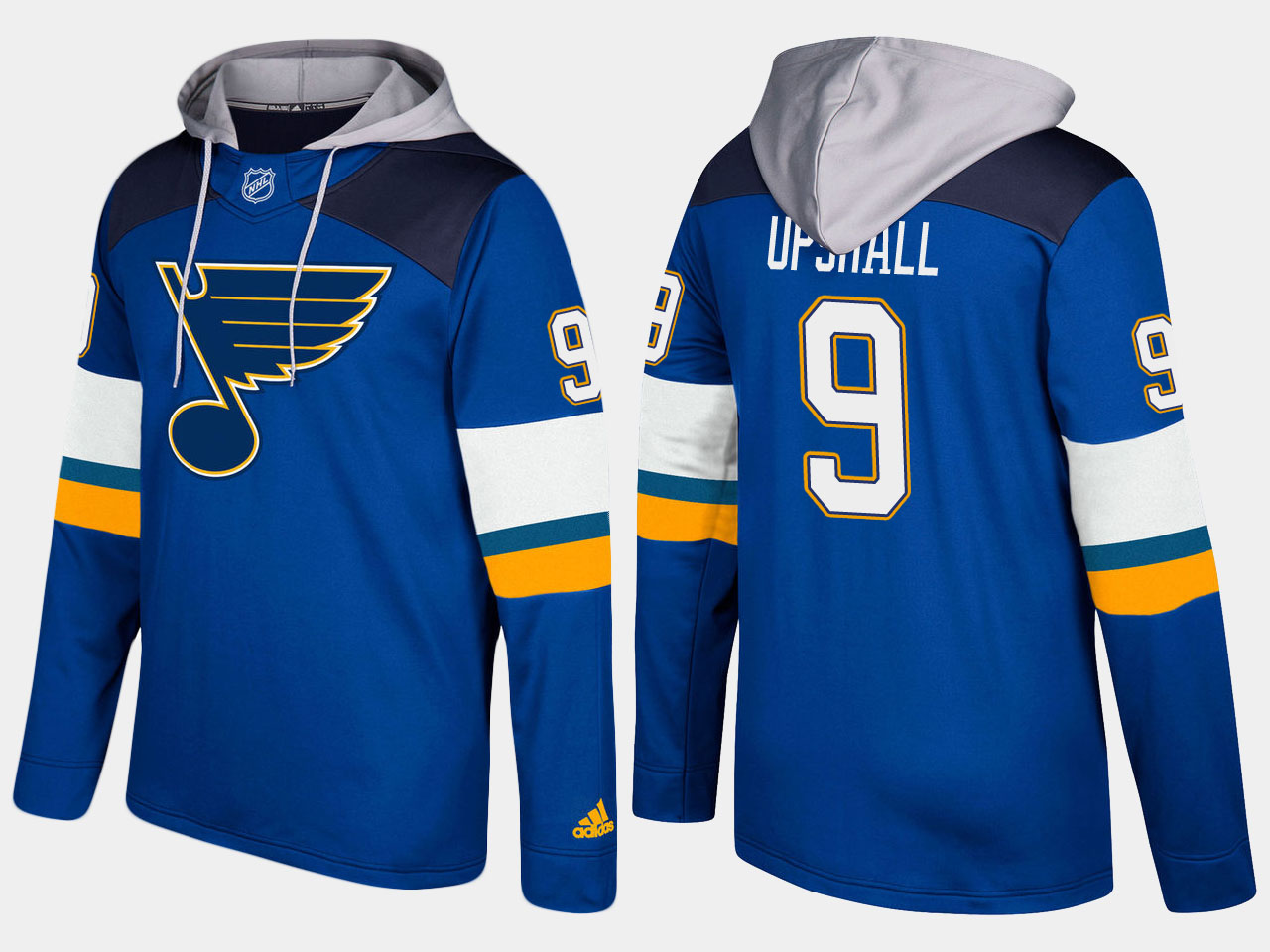 Nike Blues 9 Scottie Upshall Name And Number Blue Hoodie
