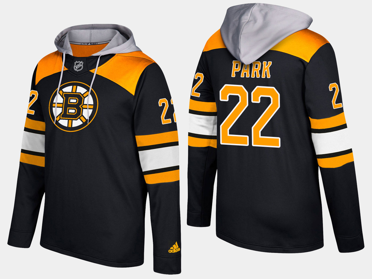 Nike Bruins 22 Brad Park Retired Black Name And Number Hoodie - Click Image to Close