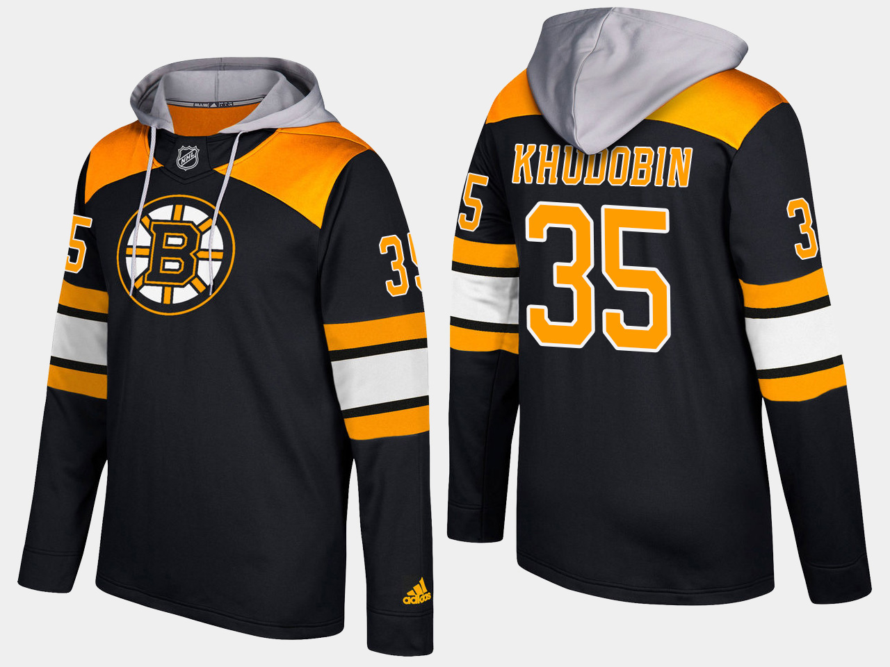 Nike Bruins 35 Anton Khudobin Name And Number Black Hoodie - Click Image to Close