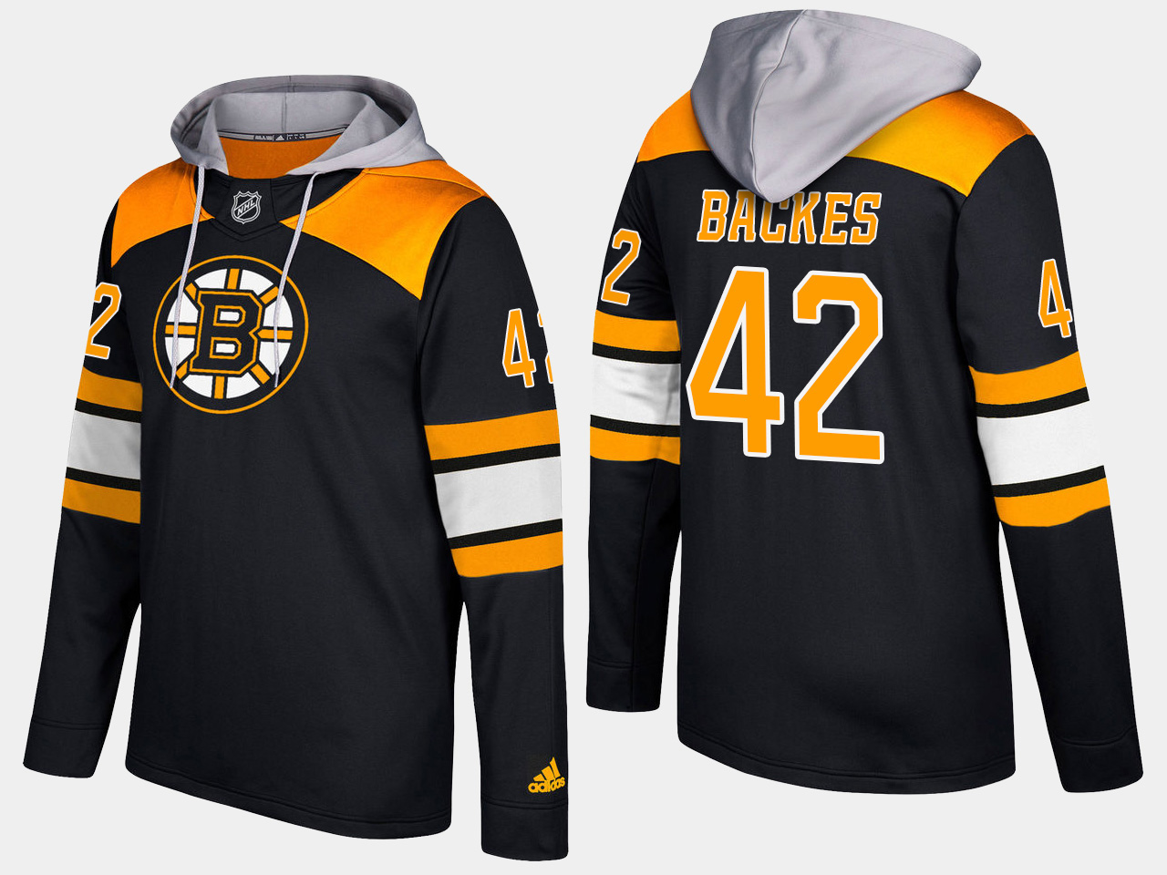 Nike Bruins 42 David Backes Name And Number Black Hoodie - Click Image to Close
